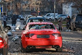 Aftermath of Russian massive drone attack on Odesa